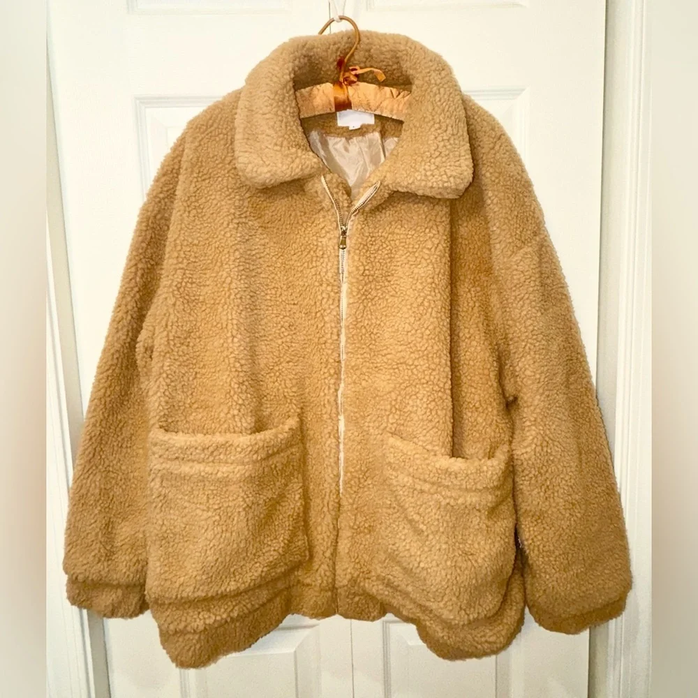 I.AM.GIA Pixie Teddy Sherpa Jacket Caramel Oversized Cozy L